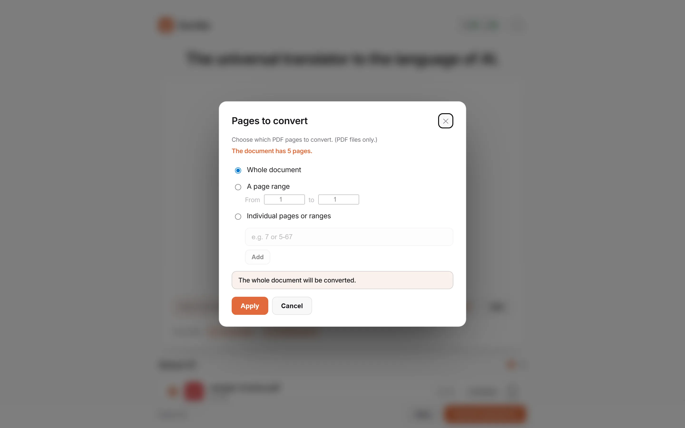 Convert only what you need